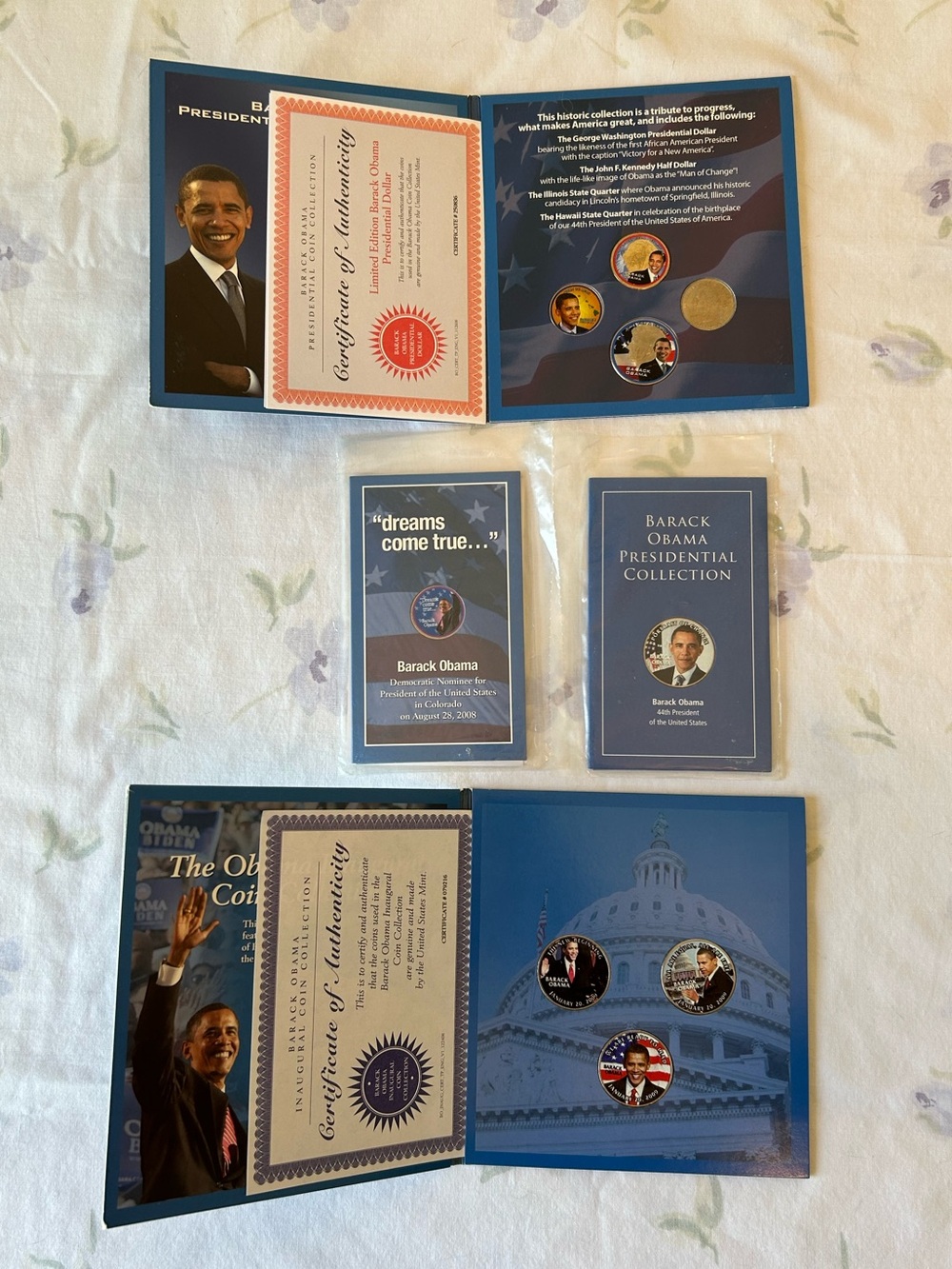 Vintage Collectible Barack Obama Presidential Collectible Coin & Card Set